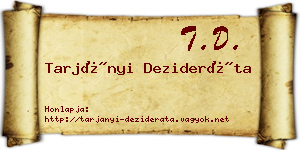 Tarjányi Dezideráta névjegykártya